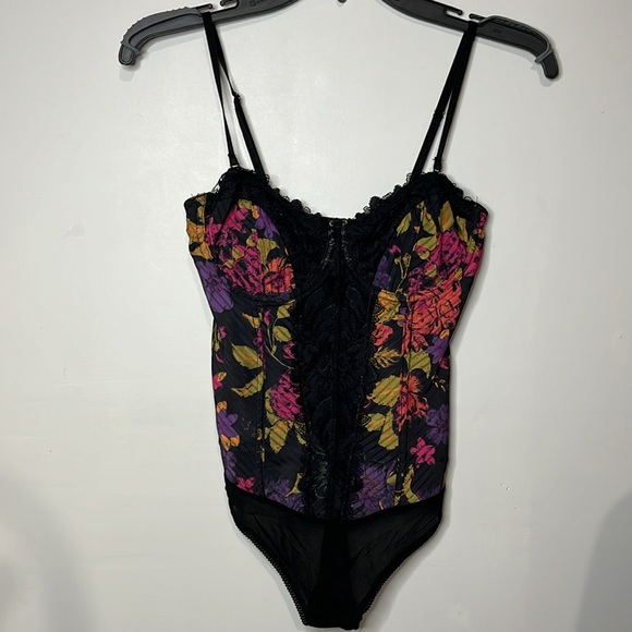Free People Multicolored Lace Corset bodysuit Sz XS NWOT - Picture 5 of 10